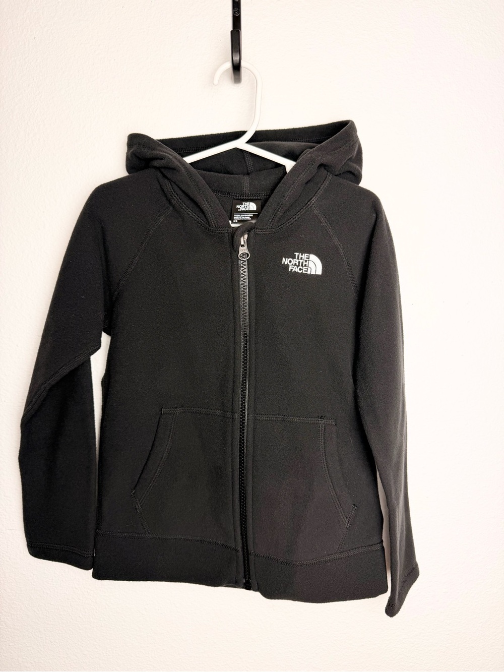 The North Face Boys Zip Hooded Fleece Jacket 5 Black